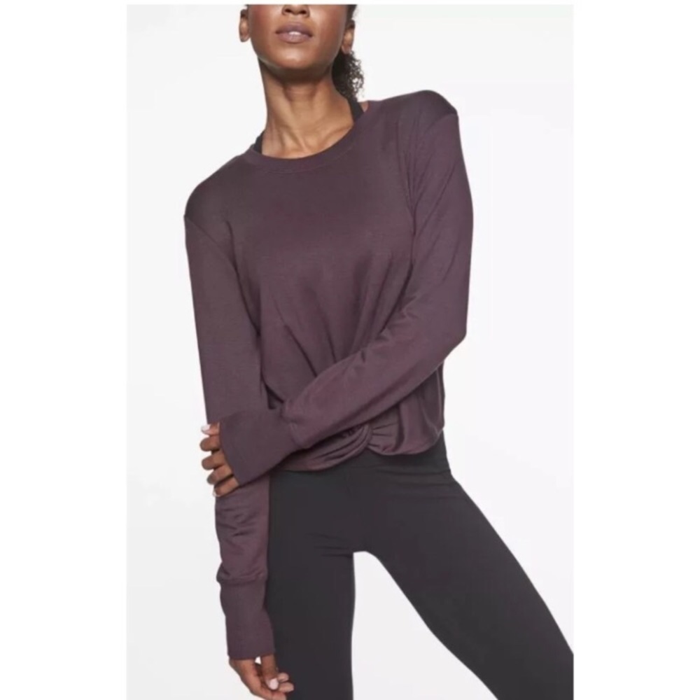Athleta Twist Front Coaster Cropped Sweatshirt ?.